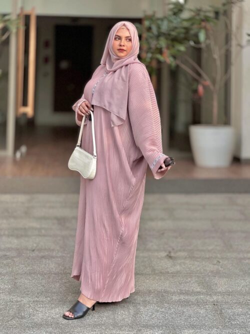 Mauve - Pleated Kaftan Abaya