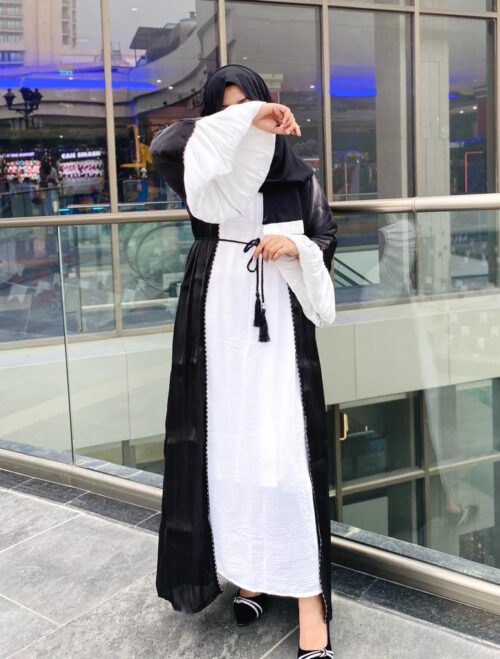 Black - Organza Abaya - Image 4