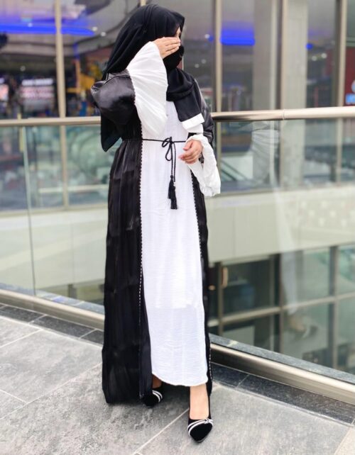 Black - Organza Abaya - Image 2