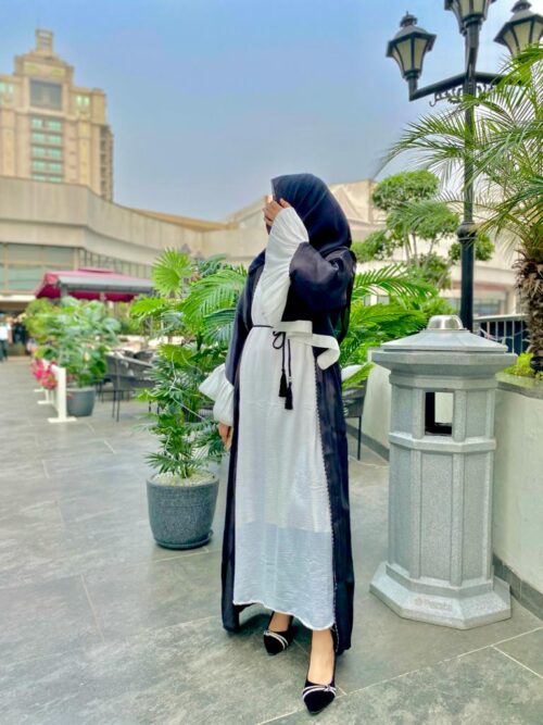 Black - Organza Abaya - Image 3
