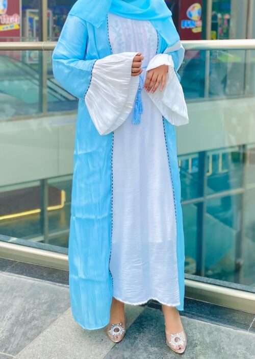 Blue - Organza Abaya - Image 2