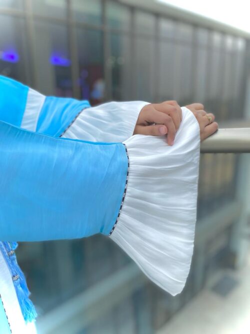Blue - Organza Abaya - Image 3