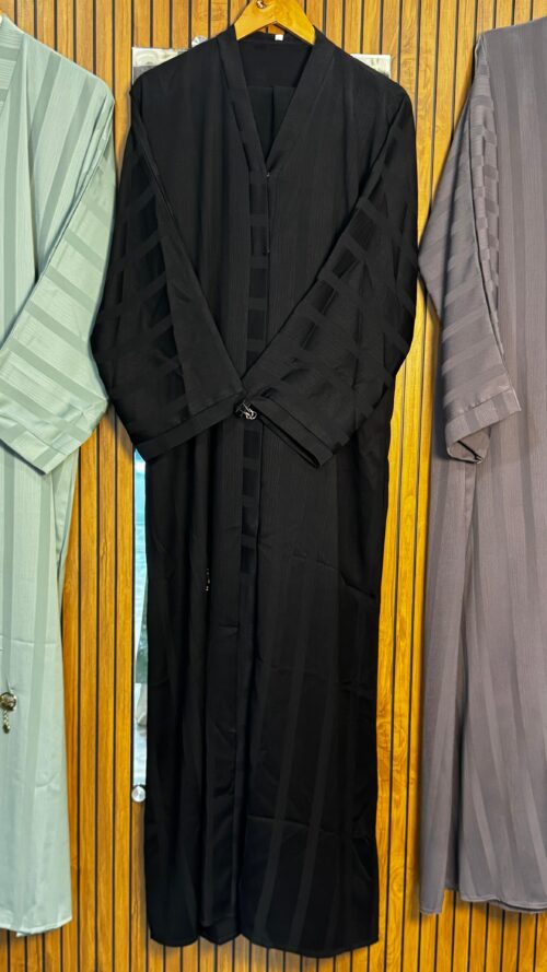 Self Stripe Abaya - Image 3