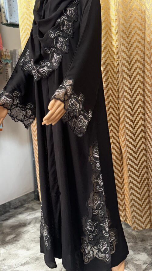 Floral Cutwork Lace Abaya