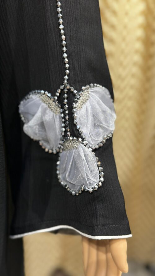 3D Tissue Floral Abaya - Image 2