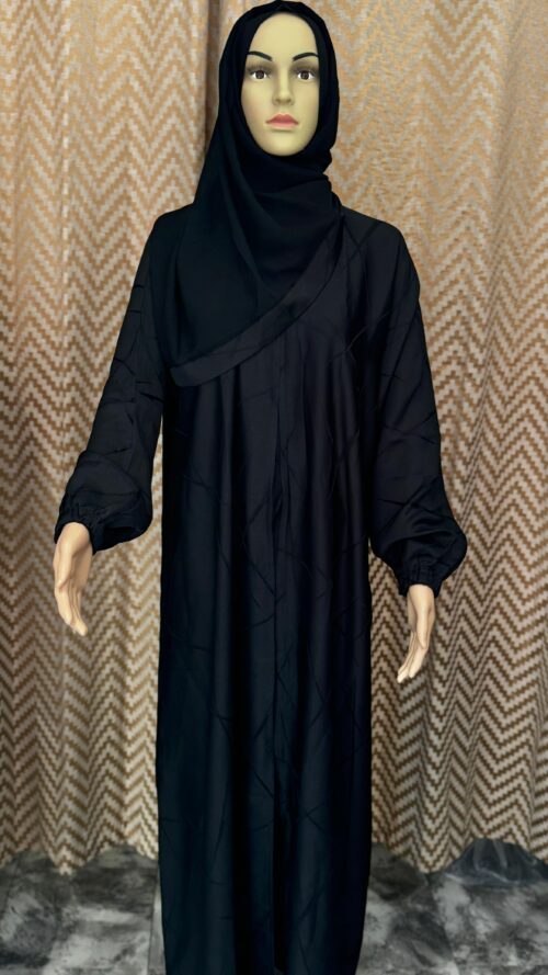 Embossed Work Abaya - Image 4