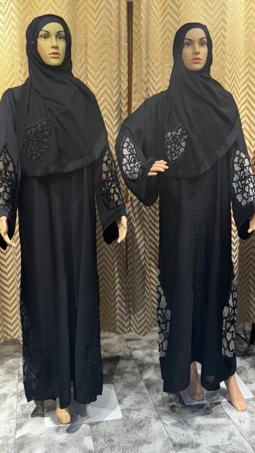 3D Floral Abaya -1 - Image 3