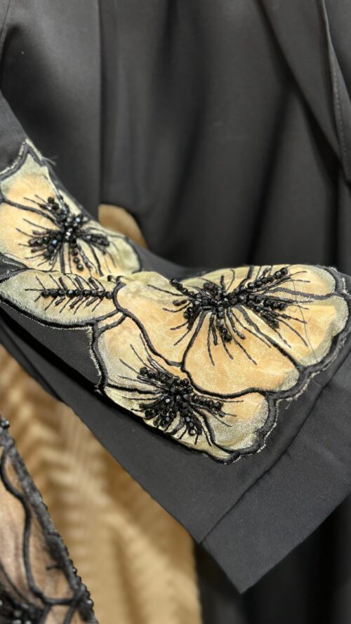3D Floral Abaya - 2